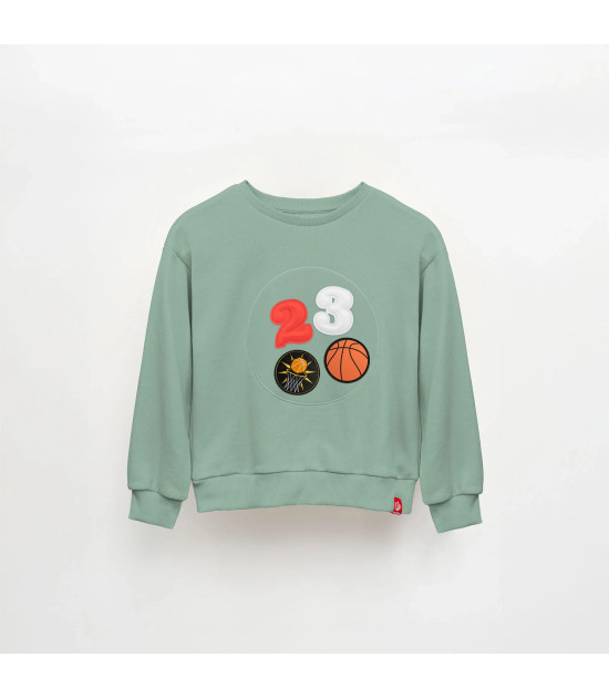 JantiFox Çocuk Sweatshirt // Yeşil - 8 - 9 Yaş